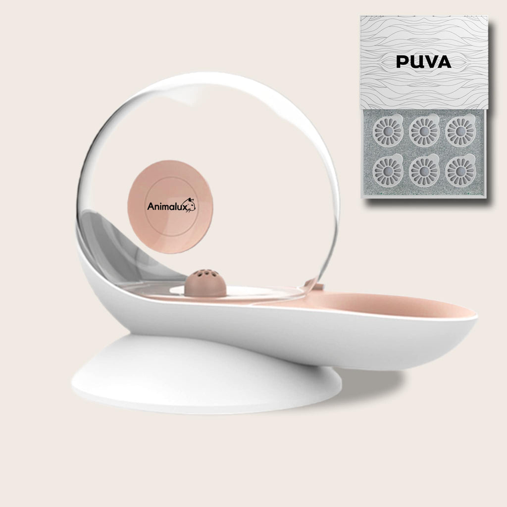Fontaine Aquafons Rose Filtre Puva Animalux #couleur_rose saumo